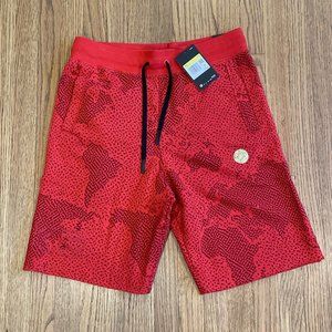 NIKE ALUMNI C2W Sweat Shorts Red Digital Camoflage DJ0361-657 Mens SMALL